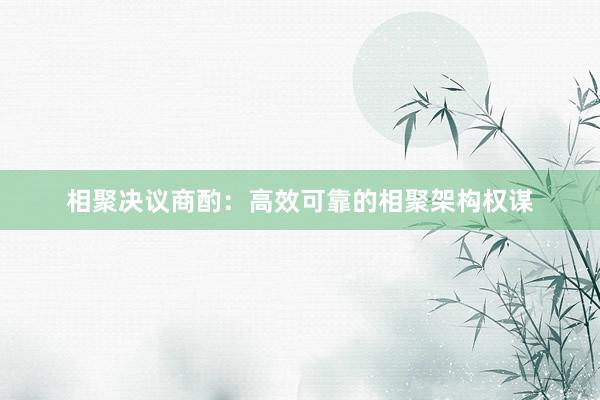 相聚决议商酌：高效可靠的相聚架构权谋